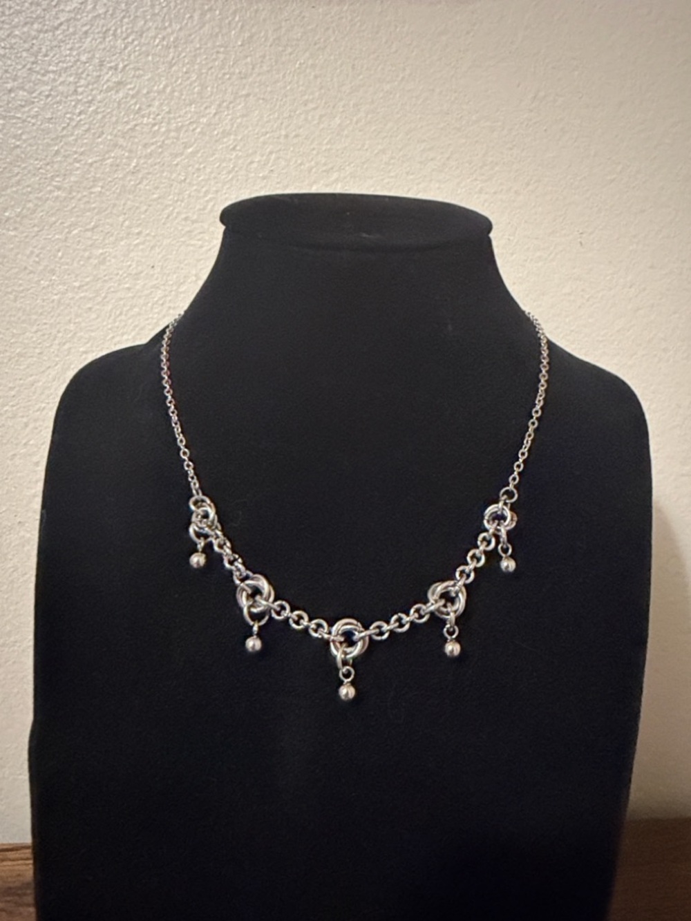 Rose Chain Maille and Ball Pendants Goth Medieval